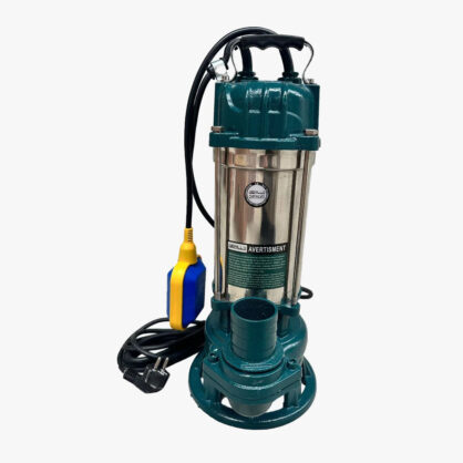 Pompa submersibila cu dublu tocator pentru apa murdara, cu flotor, Brillo, 1500 W, Inox