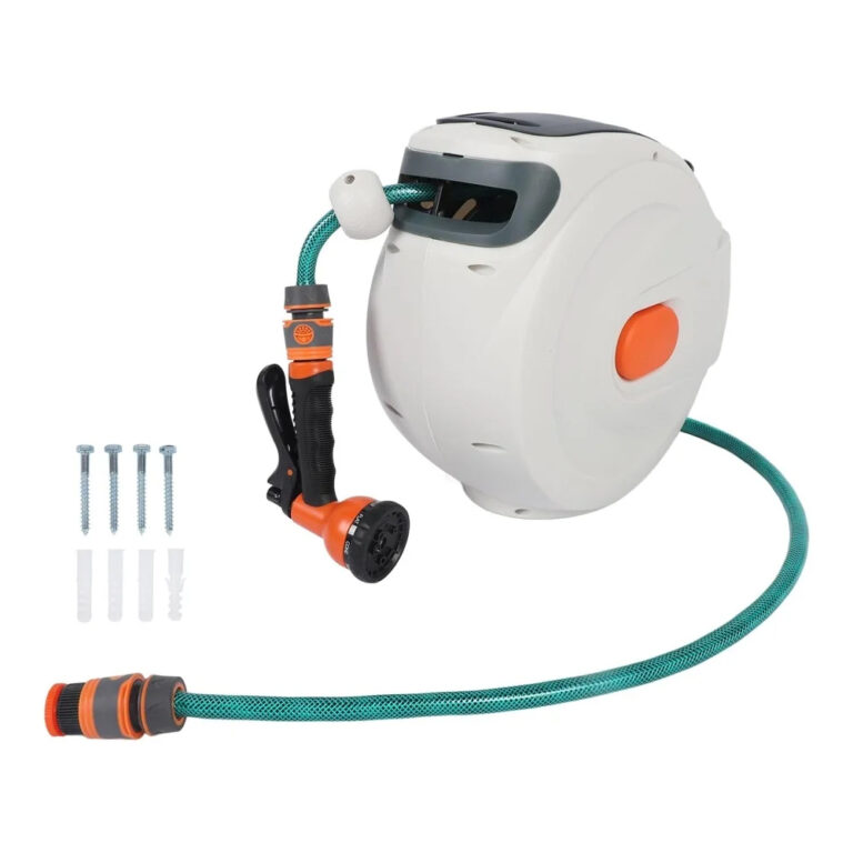 Furtun gradina 20 m cu tambur retractabil automat Brillo, de perete